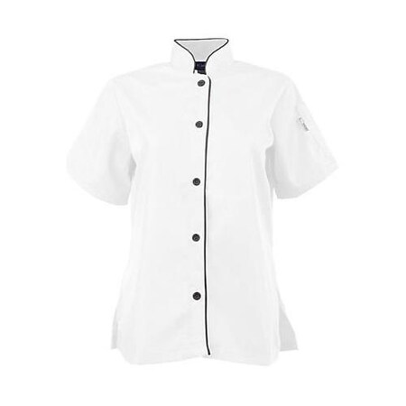 Kng M Women's Active White and Slate Chef Shirt 2127WHSLM